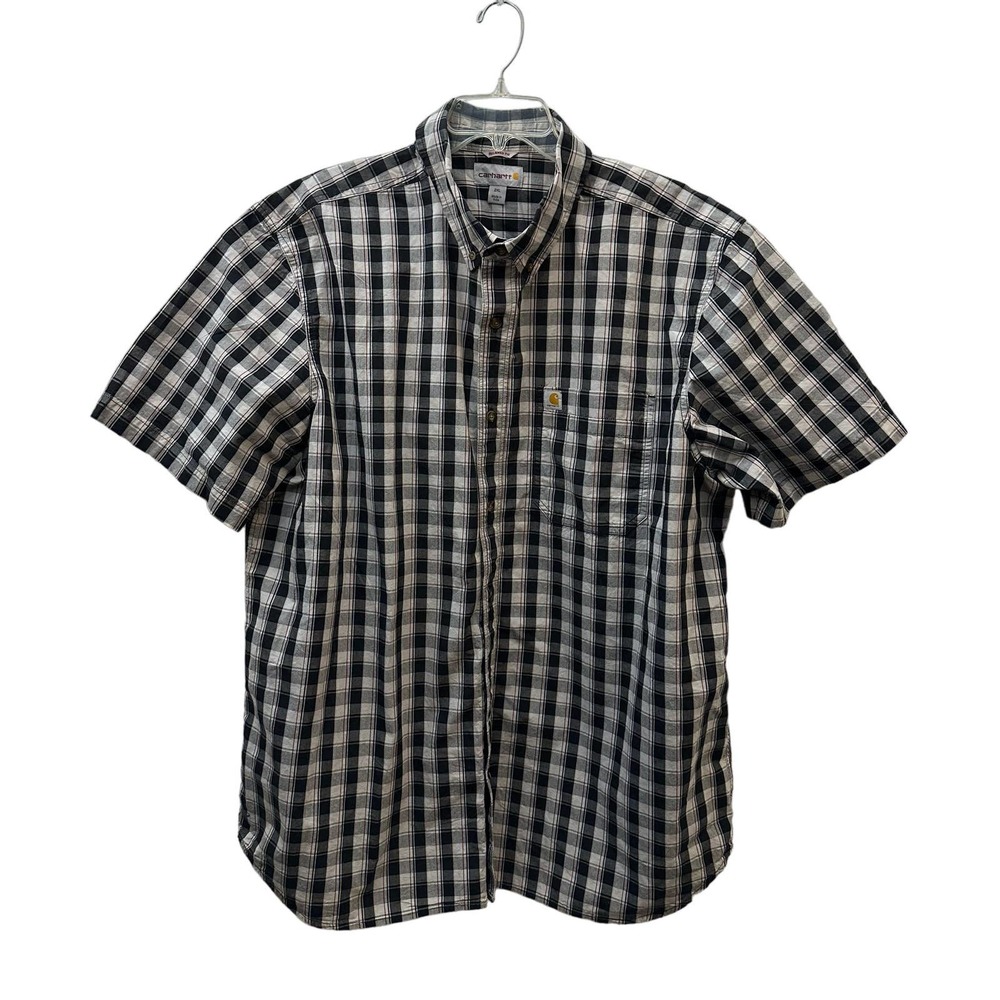 Carhartt Relaxed fit short sleeve button down plaid mens' shirt size 2XL